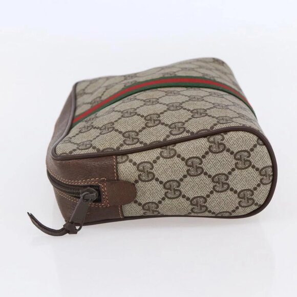 GUCCI GG Supreme Web Sherry Line Clutch Bag PVC Beige 156 01 012 Auth 149955 - Picture 8 of 16